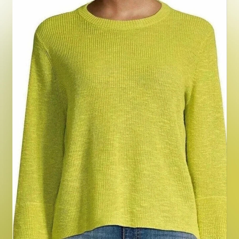 Eileen Fisher Lime Organic Linen/Organic Cotton Size L